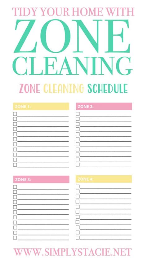 Zone Cleaning Printables